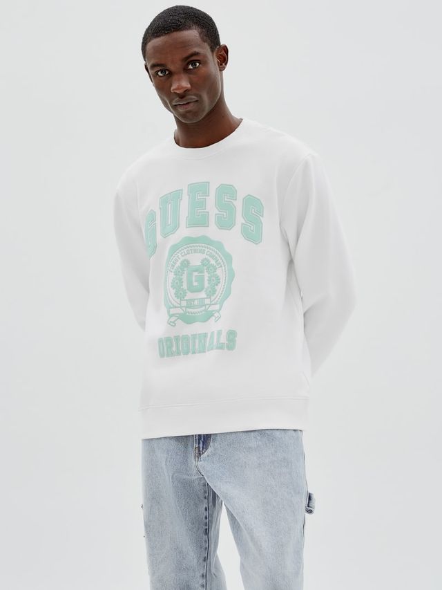 Guess logo crew neck sweatshirt cheap
