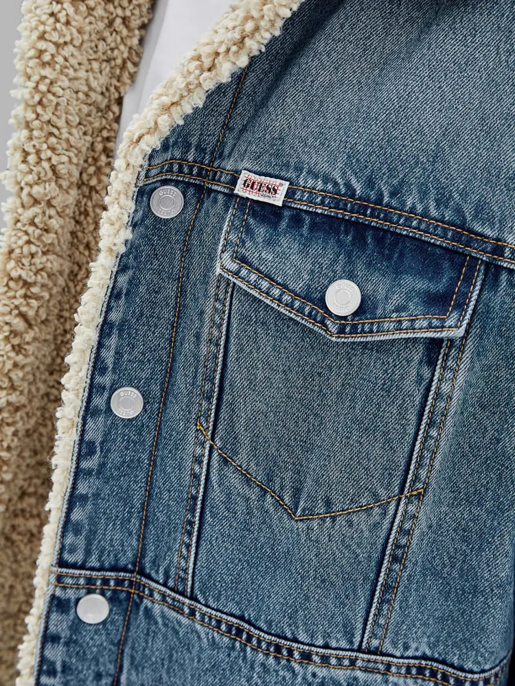 Guess sherpa denim jacket hotsell