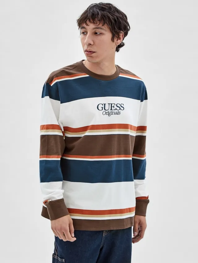 Blue striped guess shirt top