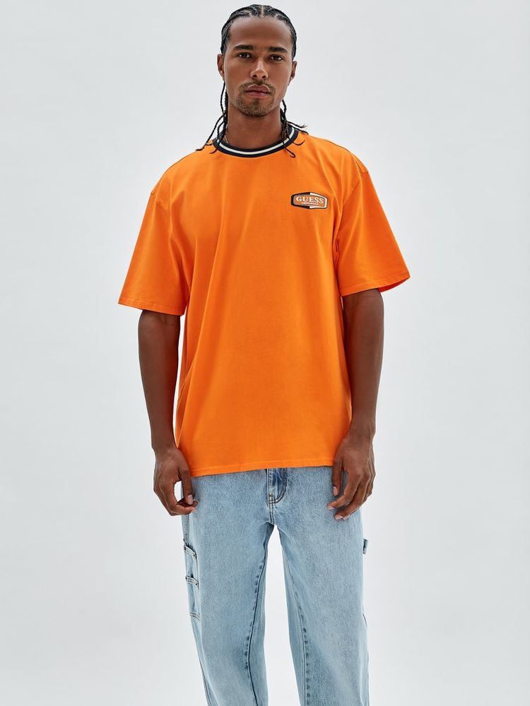 Guess orange t shirt hot sale