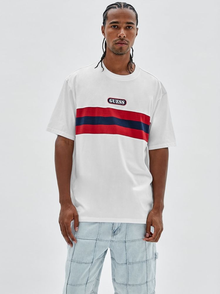 Guess striped tee cheap