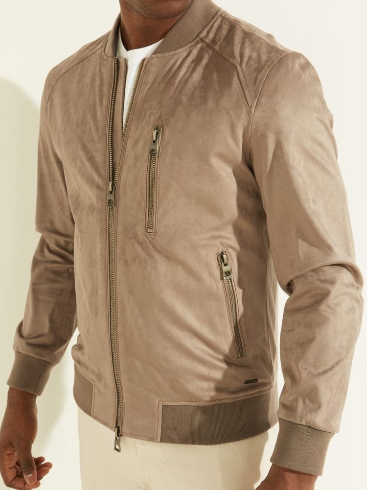 Selected homme cheap suede bomber jacket