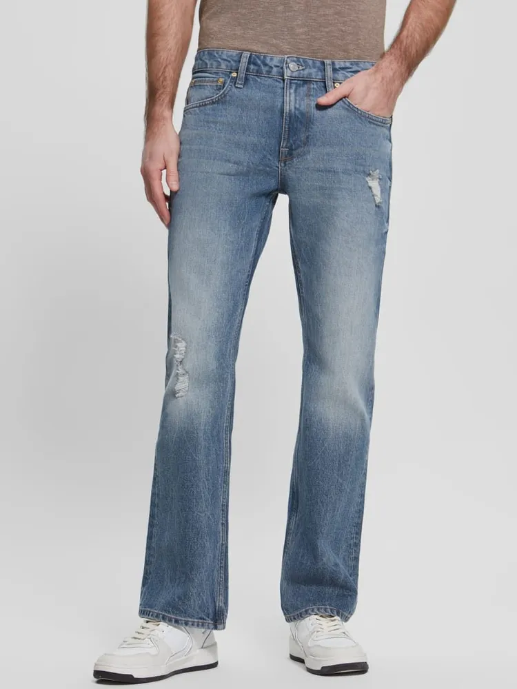 Distressed bootcut jeans new arrivals
