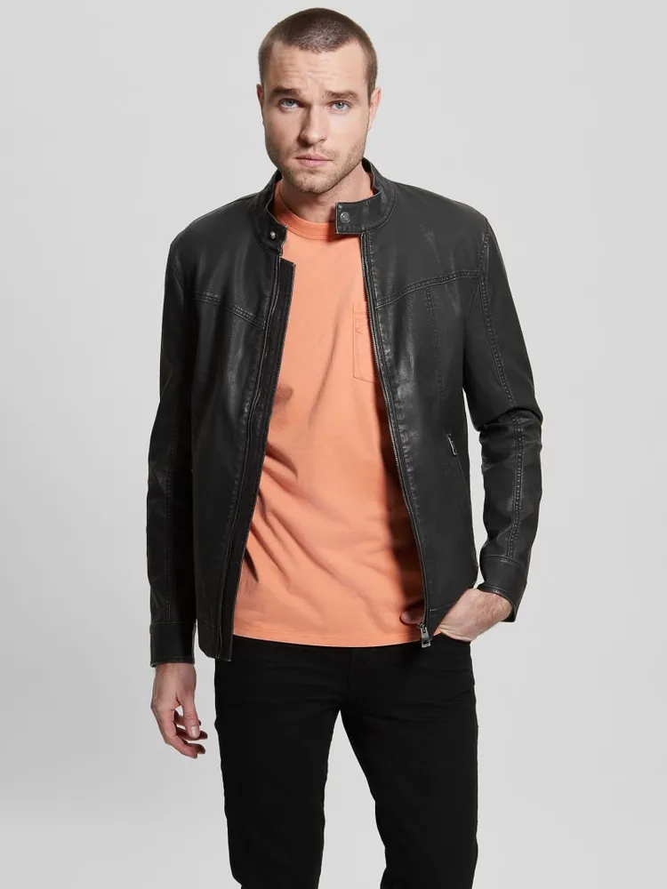 Guess faux leather moto jacket cheap