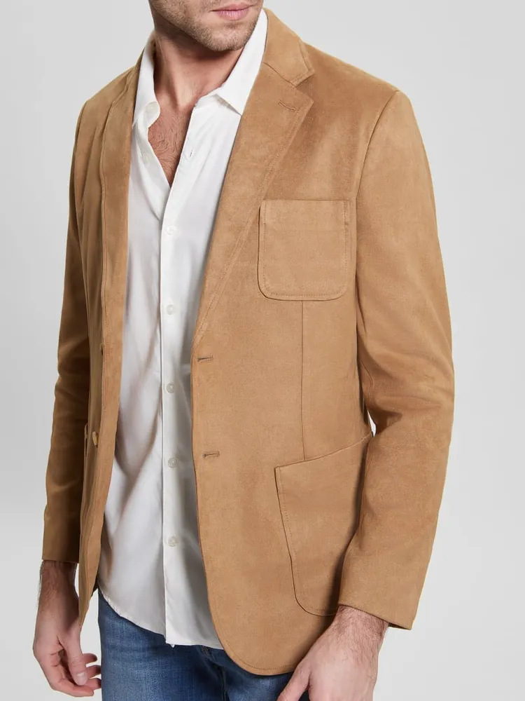 Faux suede outlet blazer