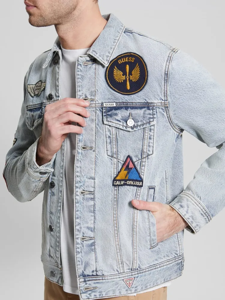 Guess dillon store patch denim jacket