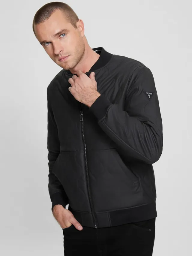 Guess jake quilted bomber jacket sales