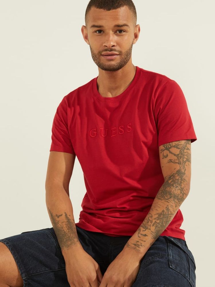 Guess red tee deals