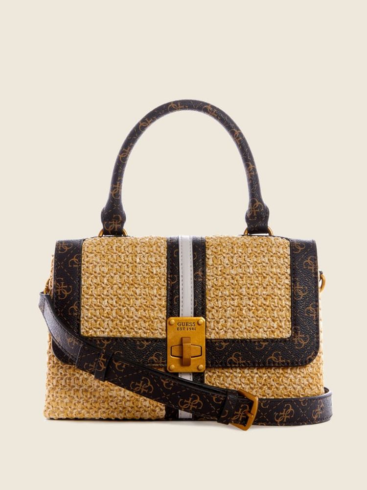 GUESS Kasinta Raffia Top-Handle Satchel | Shop Midtown