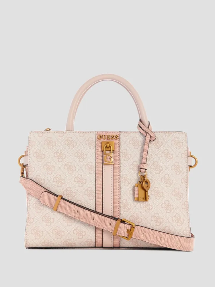Guess logo luxe small top society satchel