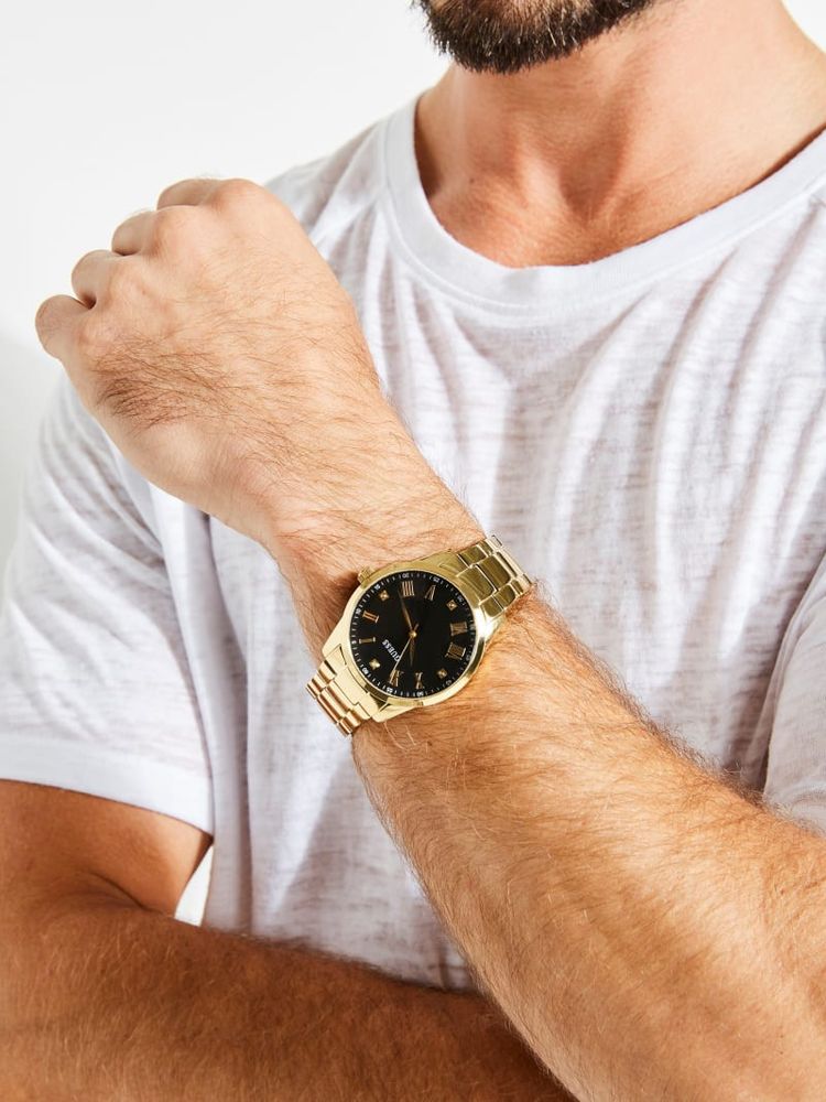GUESS Gold Tone Analog Diamond Watch Bramalea City Centre