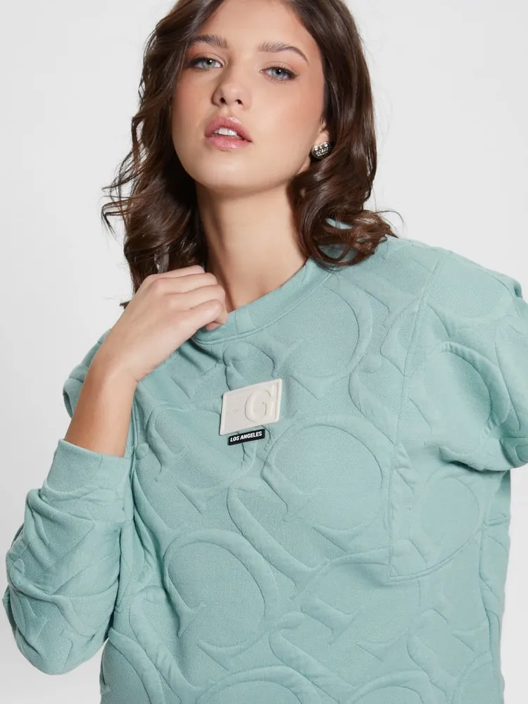 Guess embossed logo sweatshirt deals
