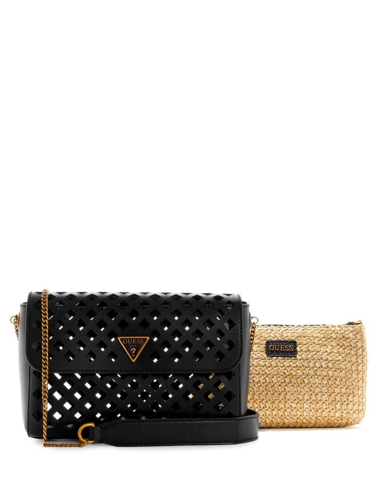 GUESS Aqua Perforated Flap Crossbody | Mall of America®