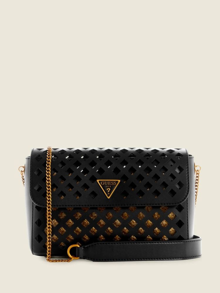 GUESS Aqua Perforated Flap Crossbody | Mall of America®