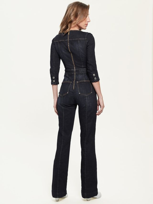 Guess long sleeve denim jumpsuit sales