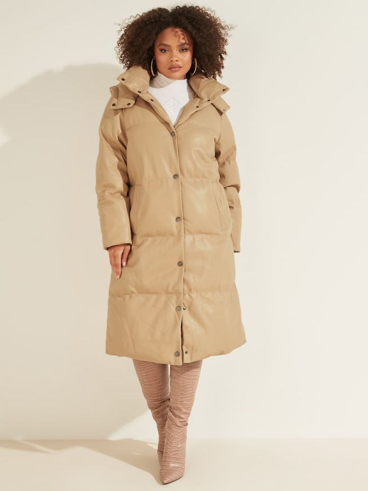 Guess long down jacket with faux fur sales