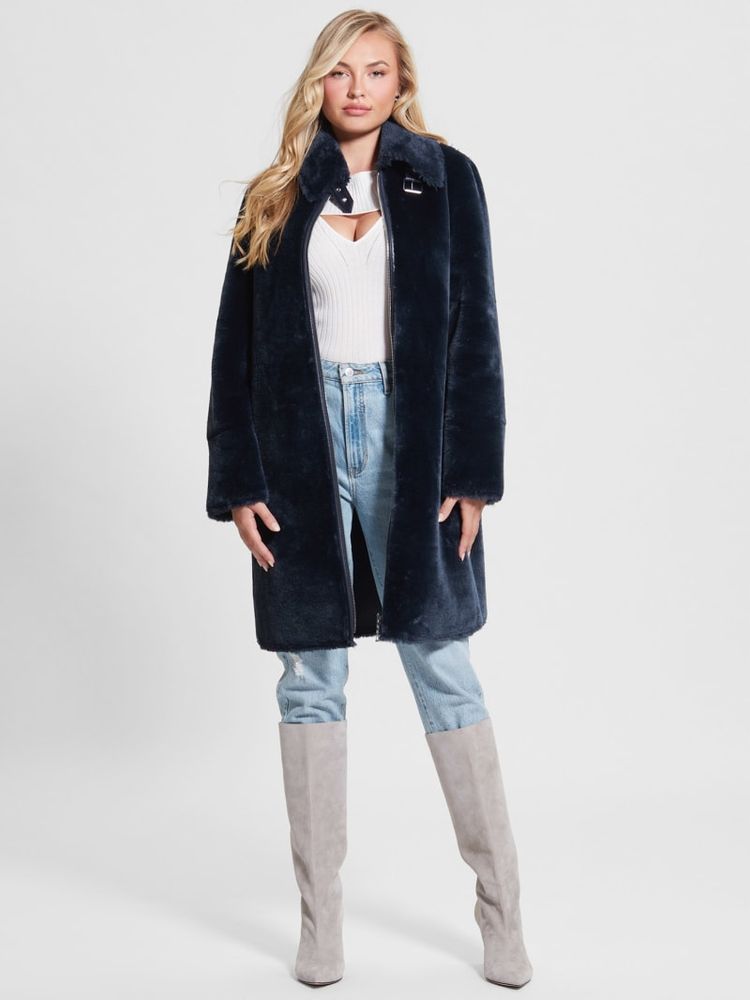Guess reversible jacket with faux fur store