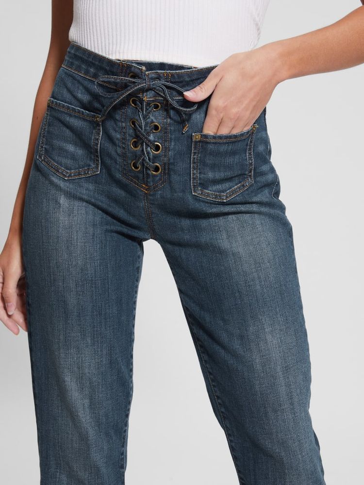 GUESS Harlow Lace-Up Flare Jeans | Bramalea City Centre