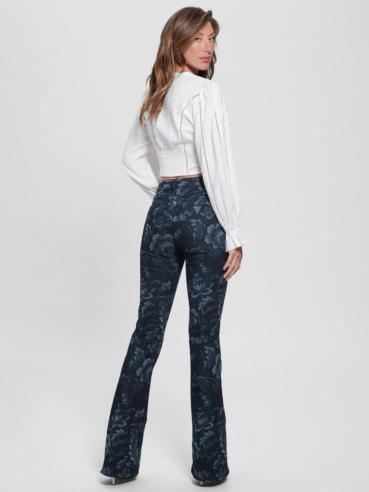 Floral hotsell flare jeans