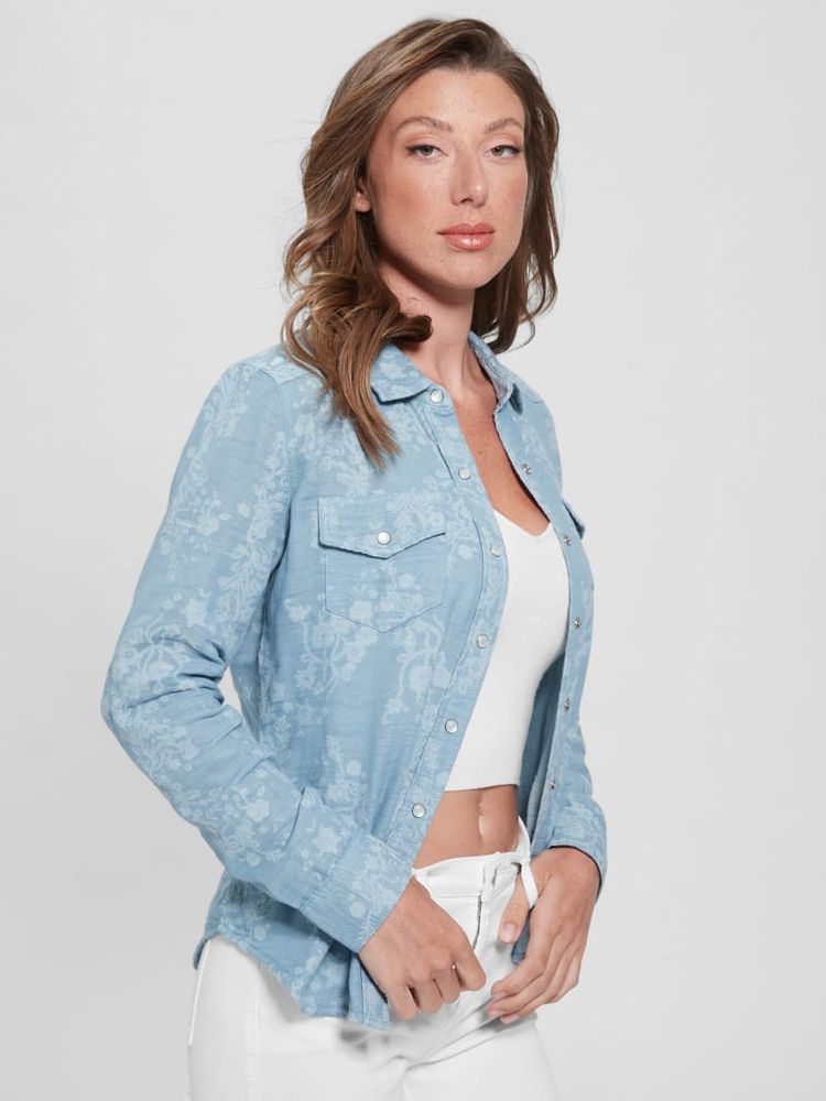 Baby blue guess shirt 2025