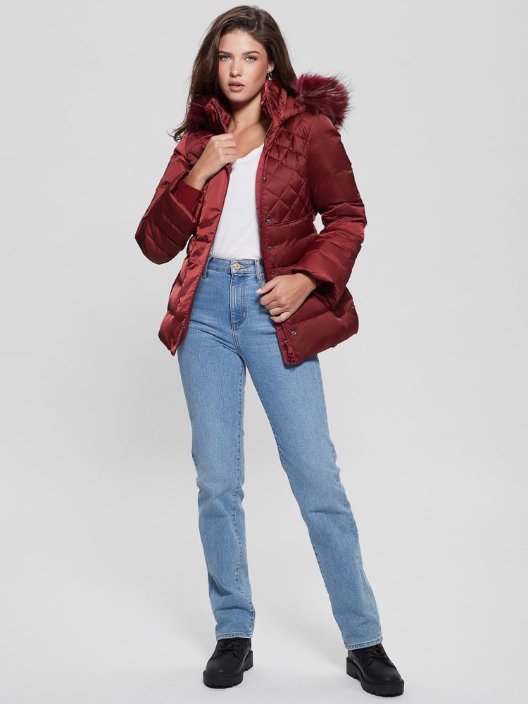 Guess maroon jacket deals