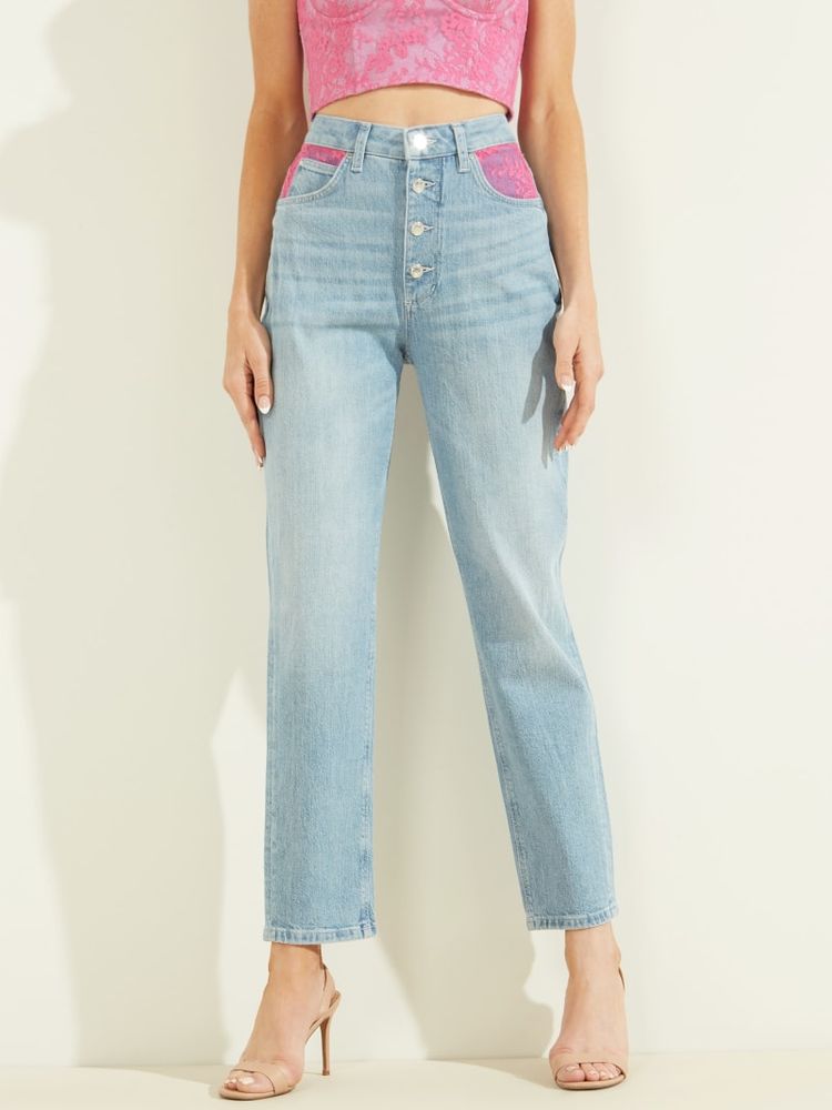 Guess button fly jeans top