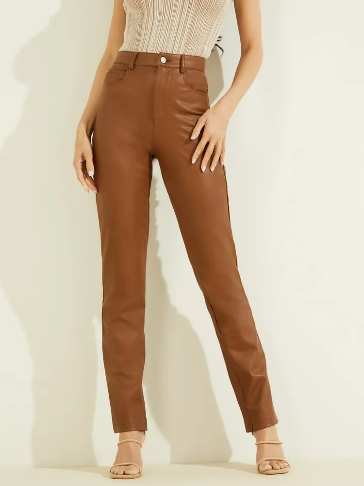 Guess leather trousers cheap