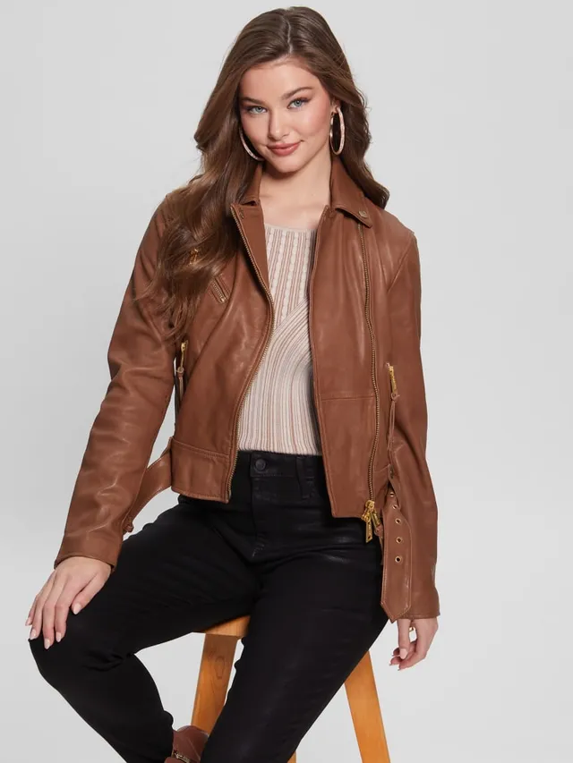 Shayna drape leather hotsell jacket