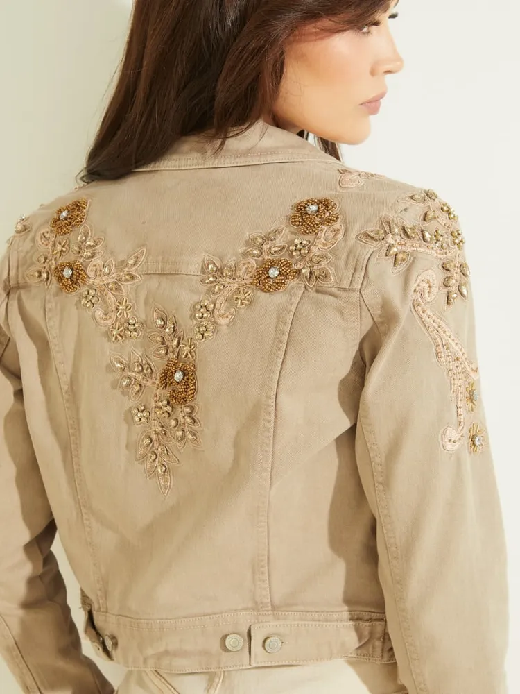 Guess embellished sales denim jacket