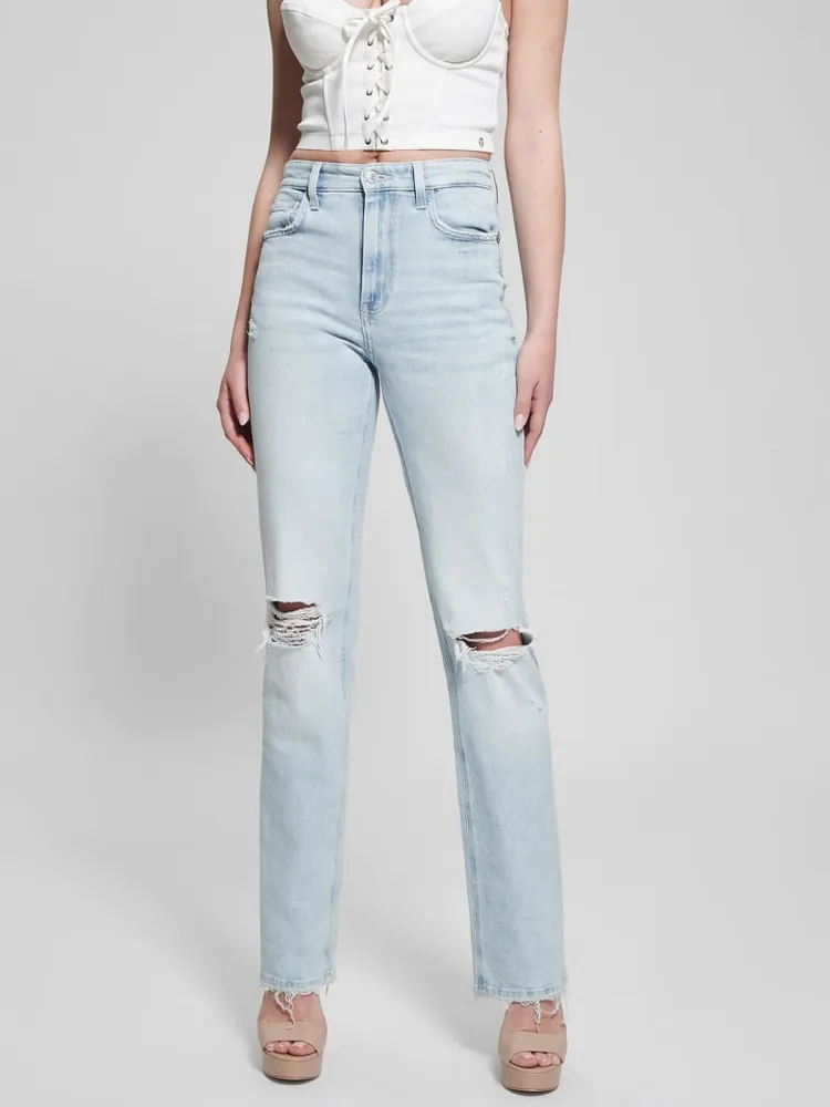 Guess white jeans top