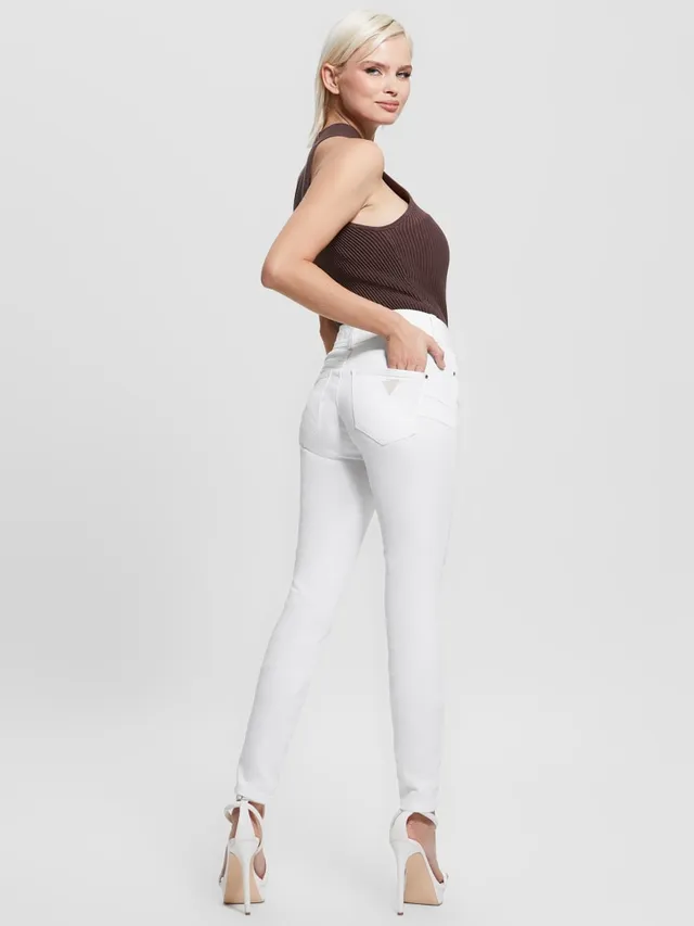 High waisted white best sale denim