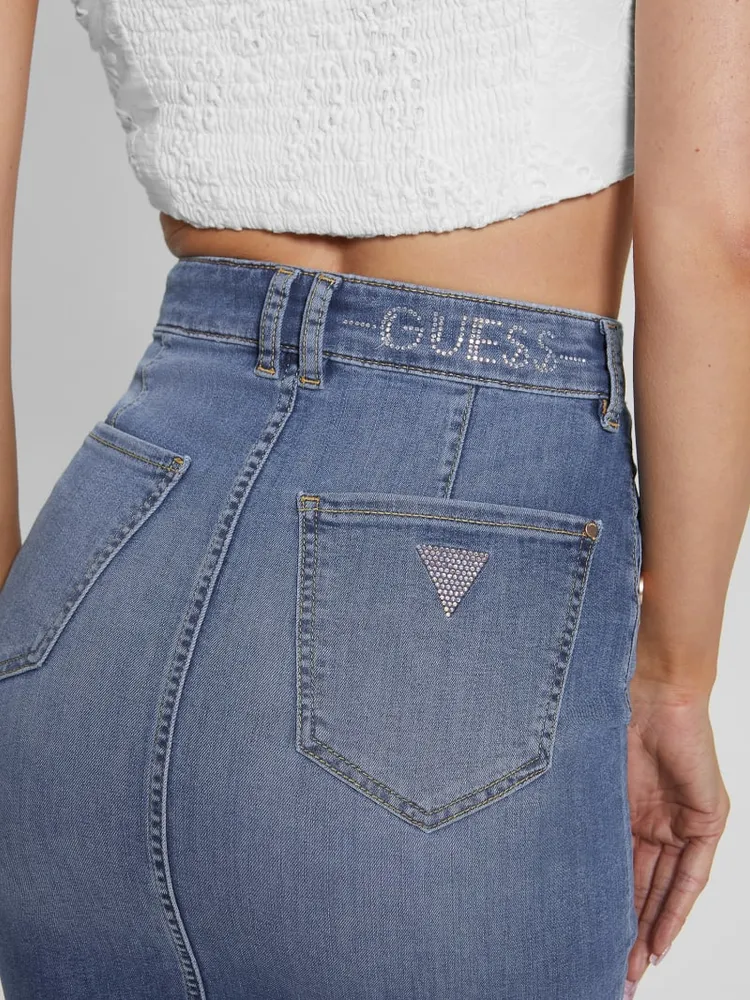 Guess high waist denim skirt cheap