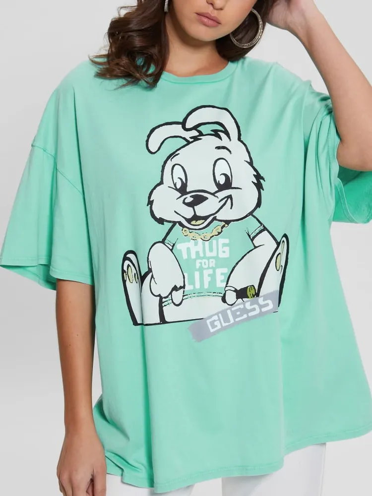 Guess oversized store logo tee