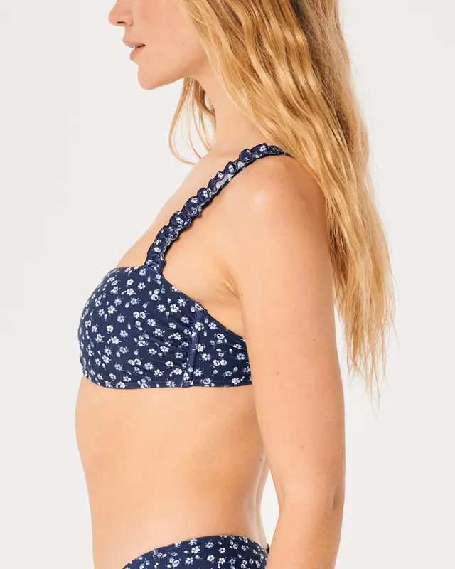 Hollister Ruffle Strap Bandeau Bikini Top CoolSprings Galleria