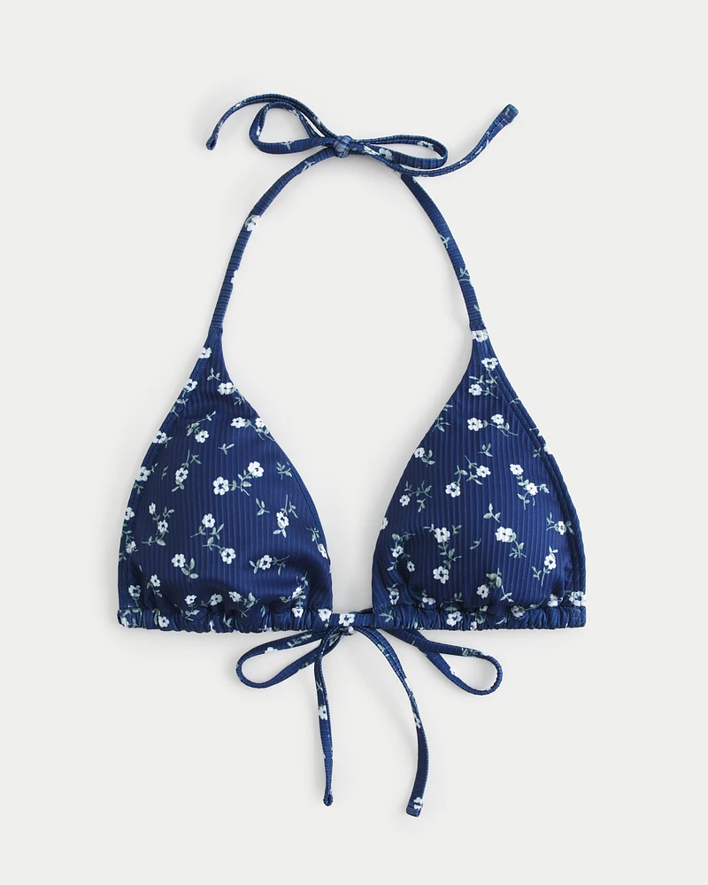 Hollister ribbed triangle bikini top deals