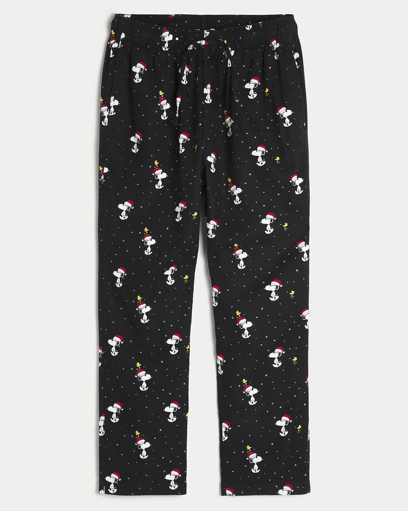 Snoopy flannel pajamas hot sale