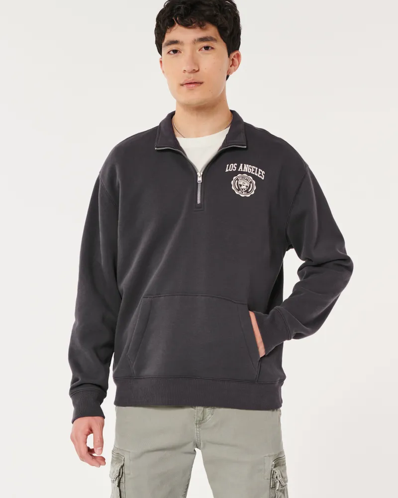 Quarter zip pullover hollister shop