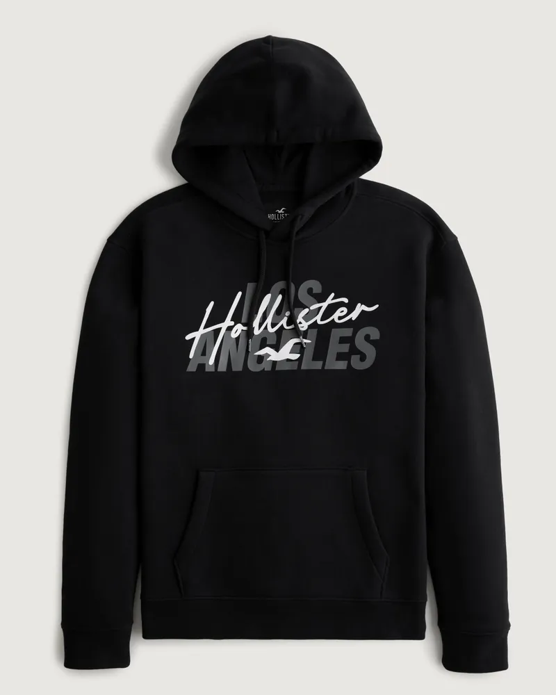 Hollister logo graphic hoodie hot sale