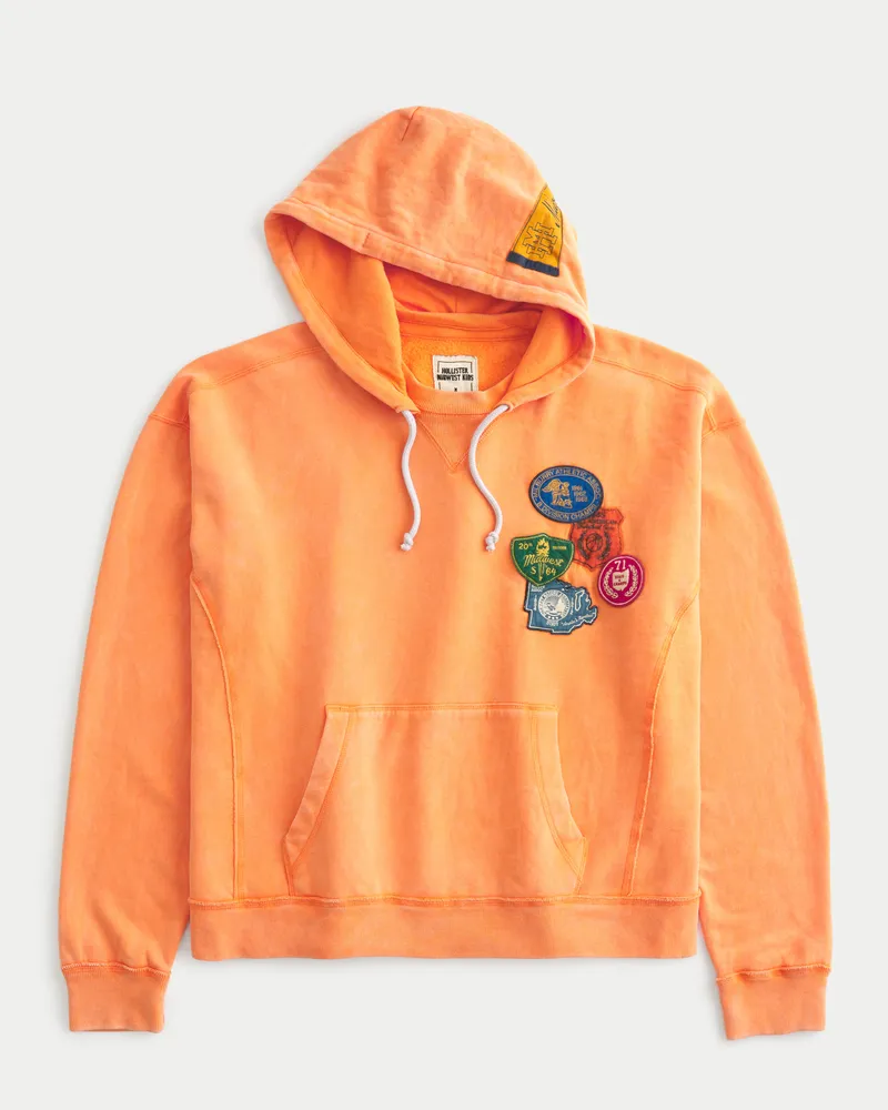 Hollister x Midwest Kids Oversized Crop Graphic Hoodie Hamilton