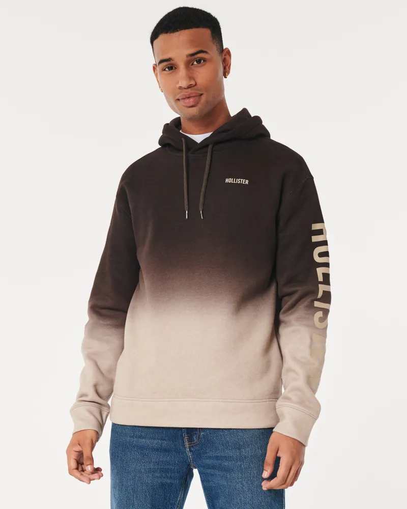 Hollister ombre logo hoodie clearance