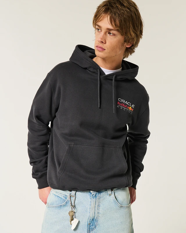 ★Hollister Co★Oracle Red Bull Racingグラフィックフーディ Men's Relaxed Oracle Red Bull Racing Hoodie | Men's
