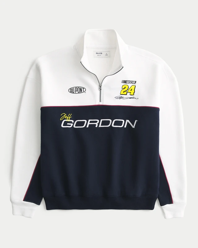 Hollister Boxy NASCAR Jeff Gordon Graphic Half-Zip Sweatshirt at