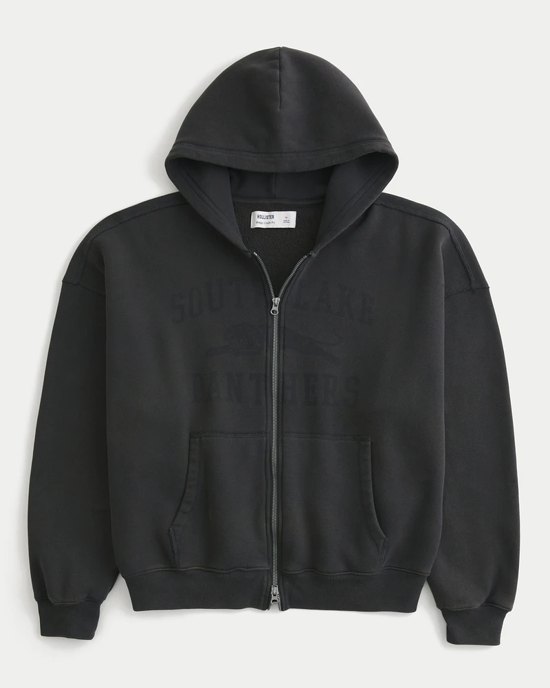 Hol Baggy Cinch Panthers Graphic Zip-Up Hoodie | Arden Fair