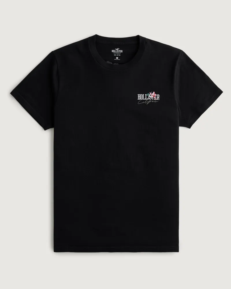 Hollister Relaxed Floral Logo Graphic Tee Hamilton Place
