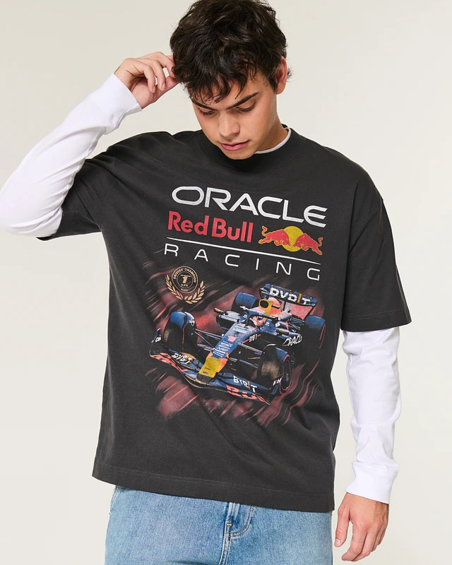 Hollister★半袖 クルーネック Oracle Red Bull Racing Tシャツ Men's Boxy Oracle Red Bull Racing Graphic Tee | Men's