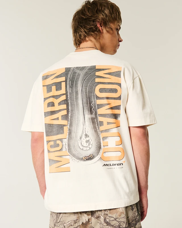 Hollister★半袖 クルーネック McLaren Monaco Racing Tシャツ Hol Boxy Heavyweight McLaren Monaco Graphic Tee at