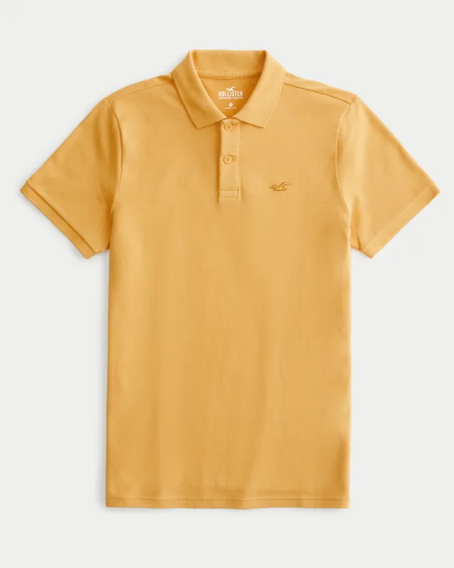 Yellow hollister sales polo shirt