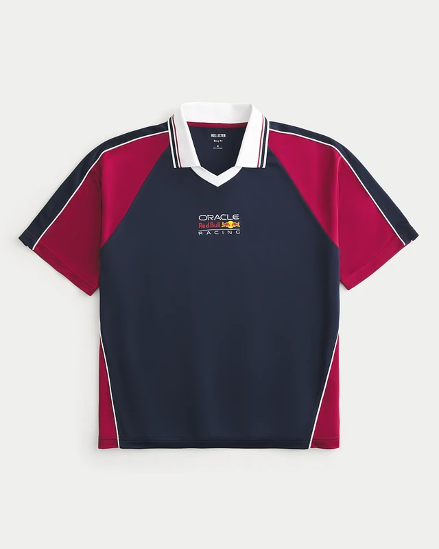 Hollister Boxy Oracle Red Bull Racing Graphic Soccer Jersey