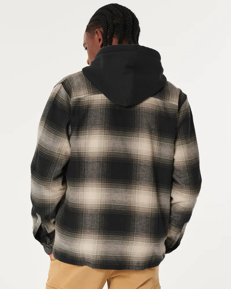 Hollister flannel hooded hotsell