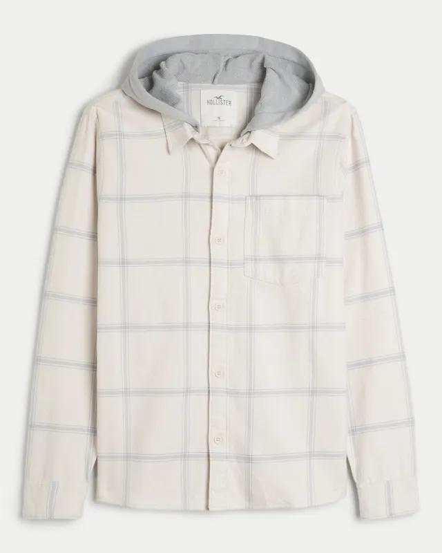 Hollister hooded flannel top